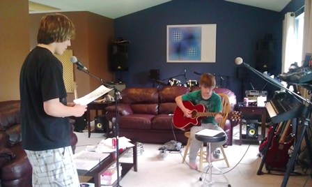 Tyler and Cameron recording Pictures